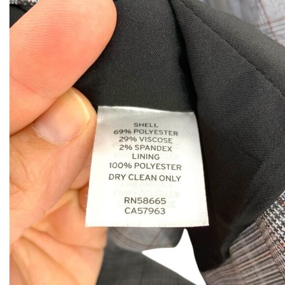 Nordstrom British Plaid Blazer Gray Size XS NWOT $179 MSRP - Picture 6 of 8